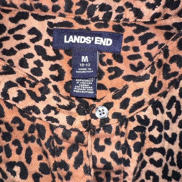 Lands’ End Leopard Print Long Sleeve Blouse - Size M (10-12) - Picture 5 of 7